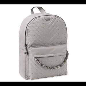 Victoria's Secret Studded V Quilt City Backpack Gray